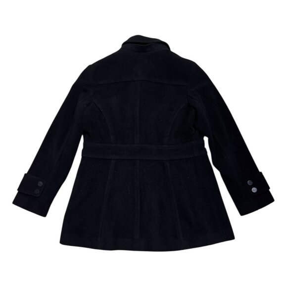 KENNETH COLE Wool Blend Luxury Business Casual Black Pea Coat Jacket Womens 16 - Picture 8 of 9